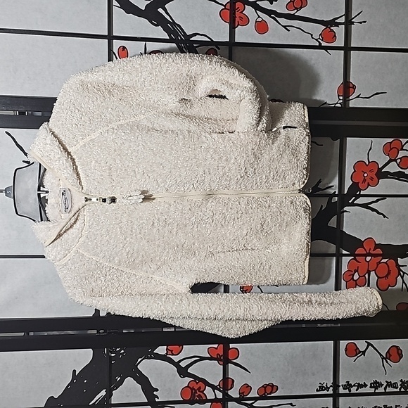 Obermeyer‎ Cream Sherpa Crop Hoodie Jacket Size Medium - Picture 6 of 6